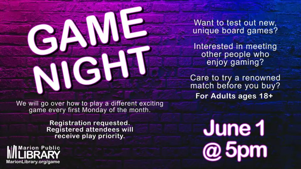 Game Night at the Marion Public Library