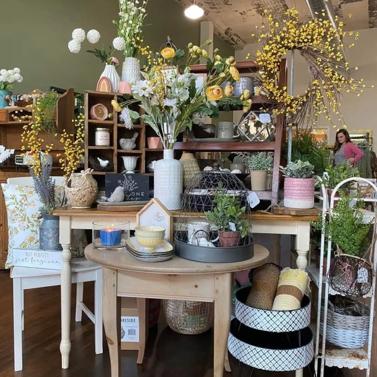 Beautiful merchandise on display at Spruce and Sparrow in Marion, Ohio.