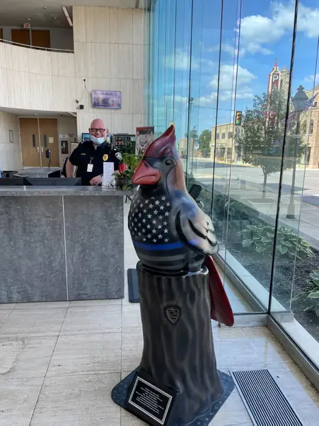 Peacekeepers Cardinal, located at City Hall in Marion, Ohio