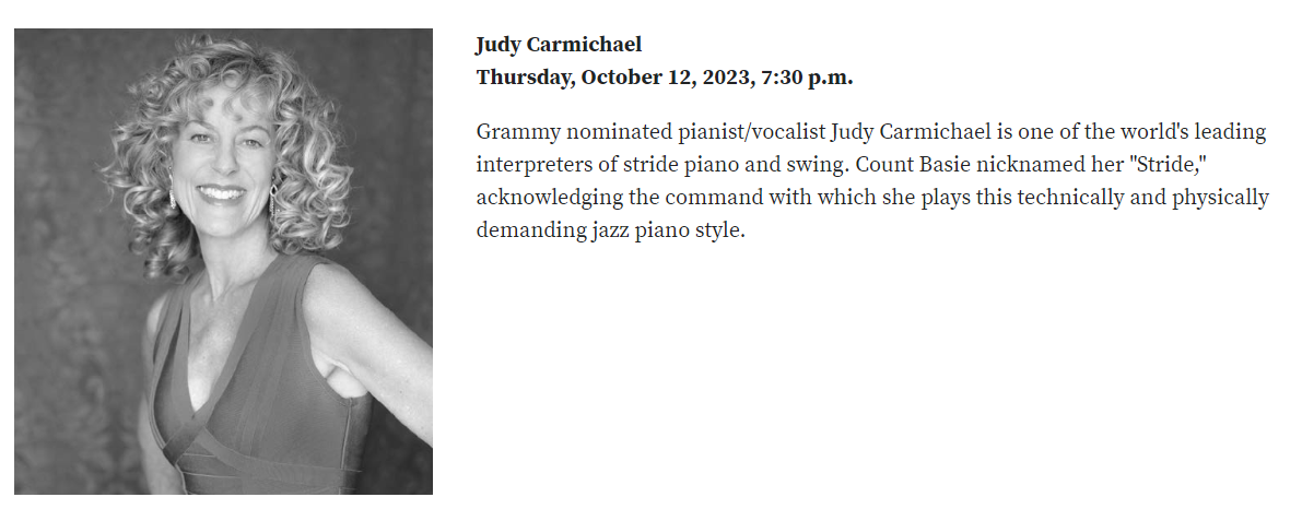 Image of jazz pianist Judy Carmichael