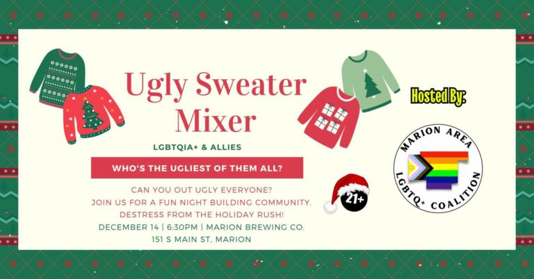 Various clip art Christmas Sweaters and LGBTQ logo