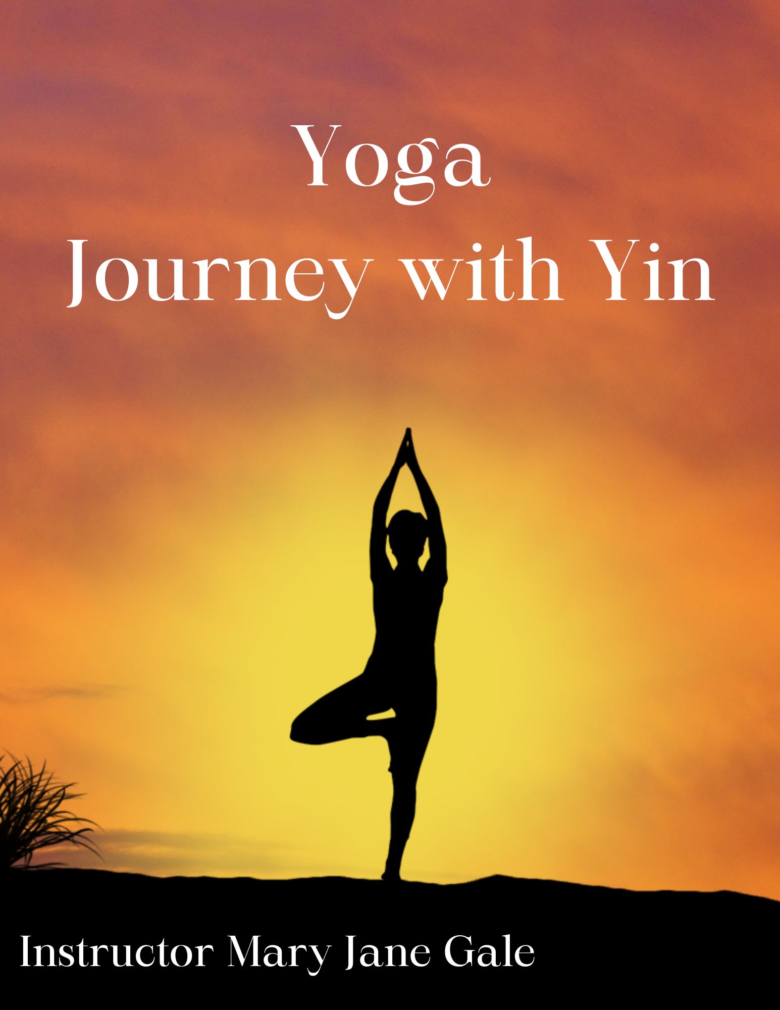 Sunset background with a woman doing a yoga pose standing up
