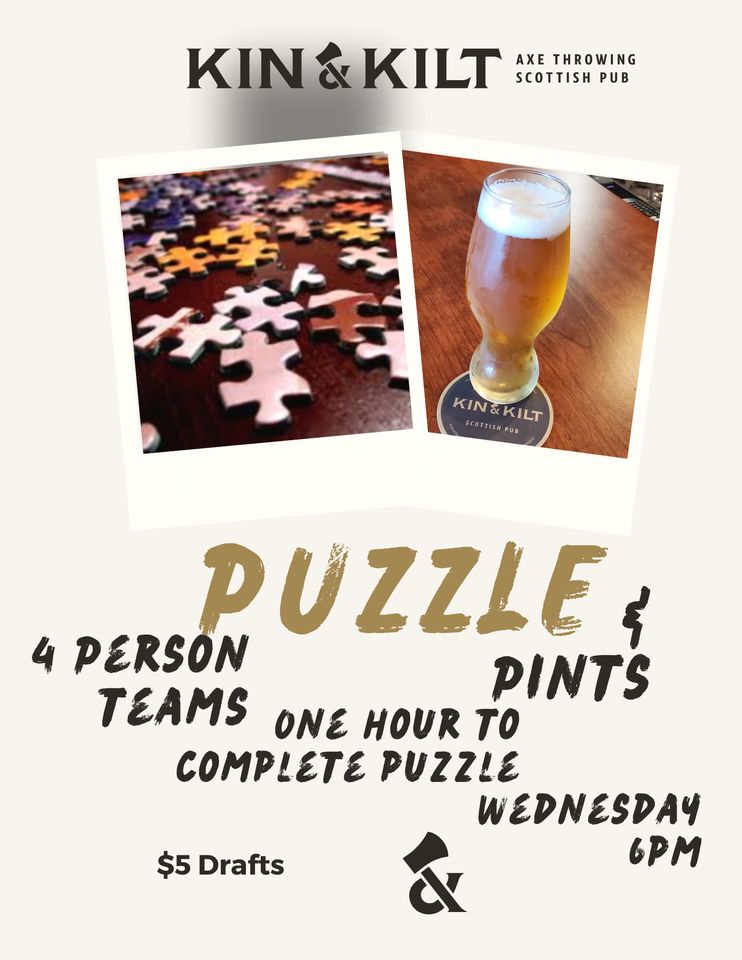 glass of beer and puzzle pieces