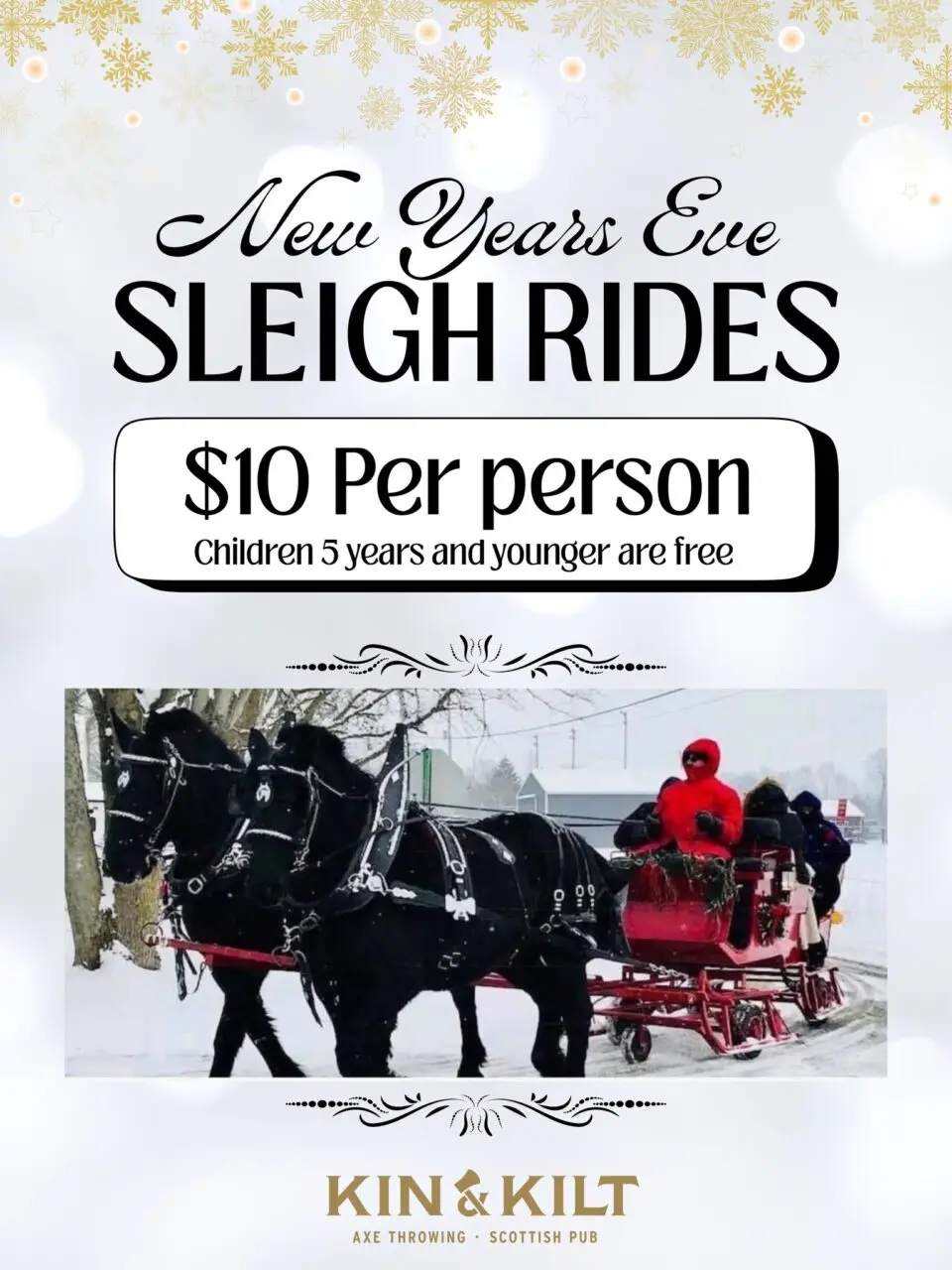 New Year's Eve Party and Sleigh Ride at Kin & Kilt - Marion Area ...