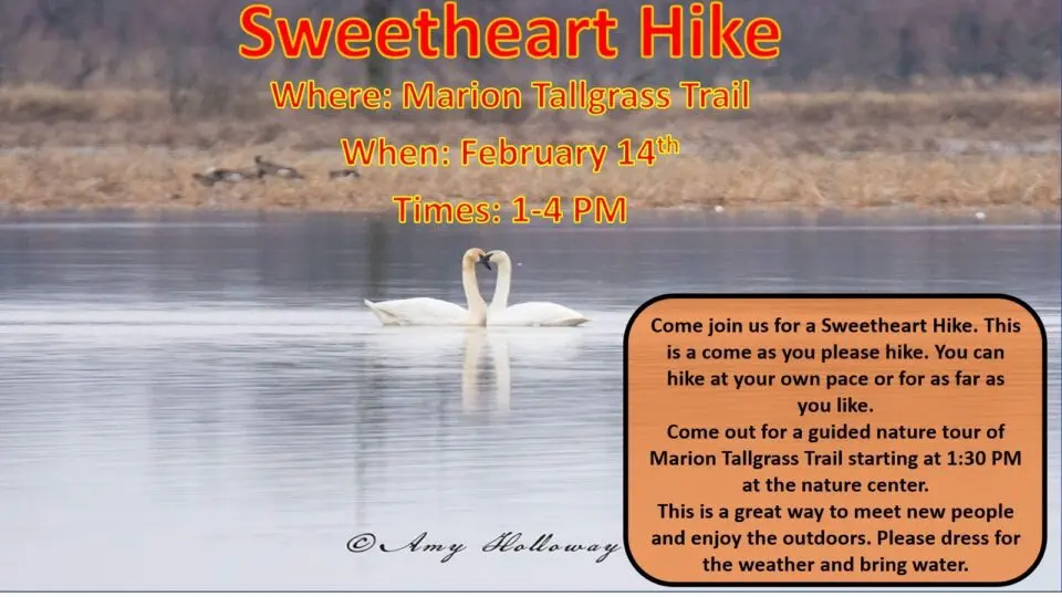 2026 Sweetheart Hike at the Marion Tallgrass Trail