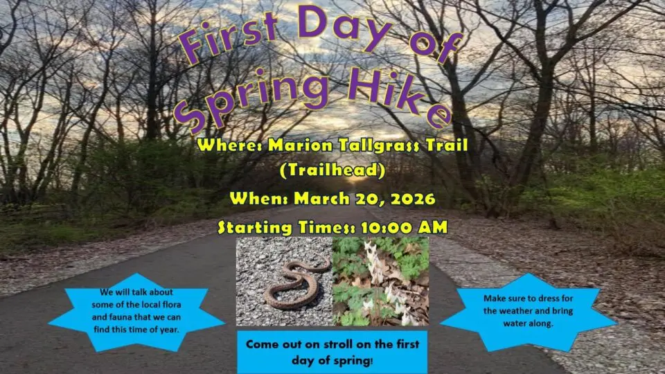First Day of Spring Hike at the Marion Tallgrass Trail