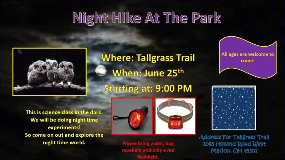 Night Hike at the Park at Marion Tallgrass Trail