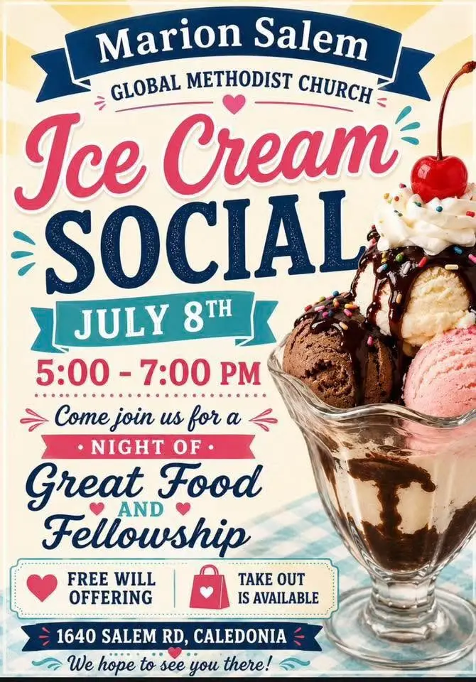 Ice Cream Social and Noodle Dinner at Marion Salem Church