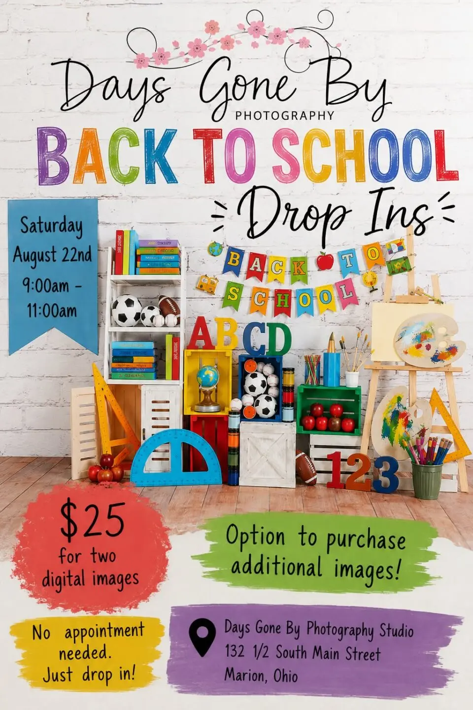 Back to School Drop-In Photos at Days Gone By Photography