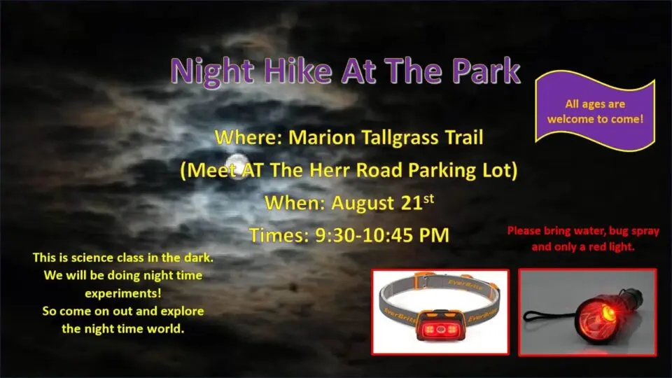 Night Hike at the Park at Marion Tallgrass Trail