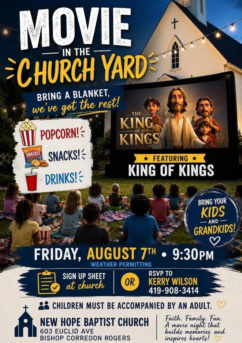 Movie in the Church Yard: The King of Kings at New Hope Baptist Church