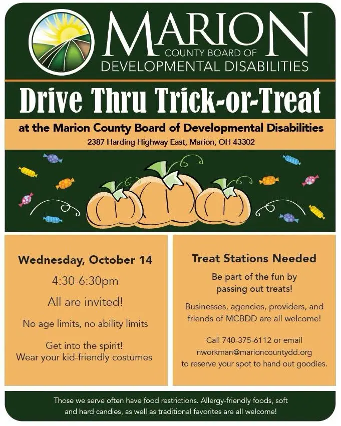 Drive-Thru Trick-or-Treat at Marion County Board of Developmental Disabilities (MCBDD)
