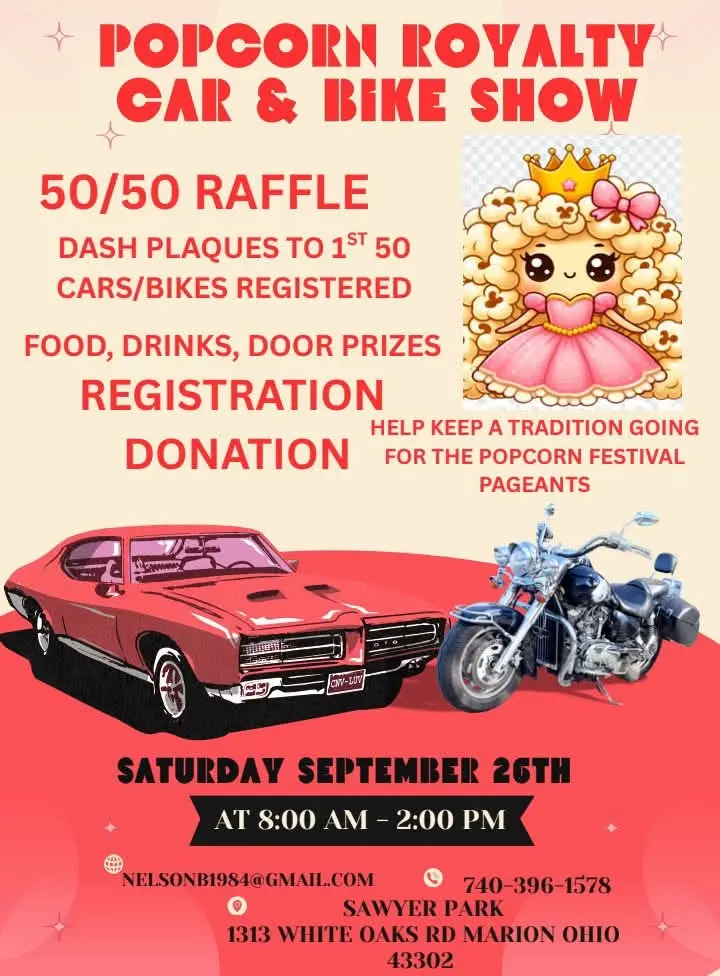 Popcorn Royalty Car & Bike Show at Sawyer Ludwig Park