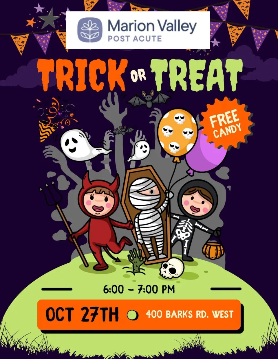 Trick-or-Treat at Marion Valley Post Acute