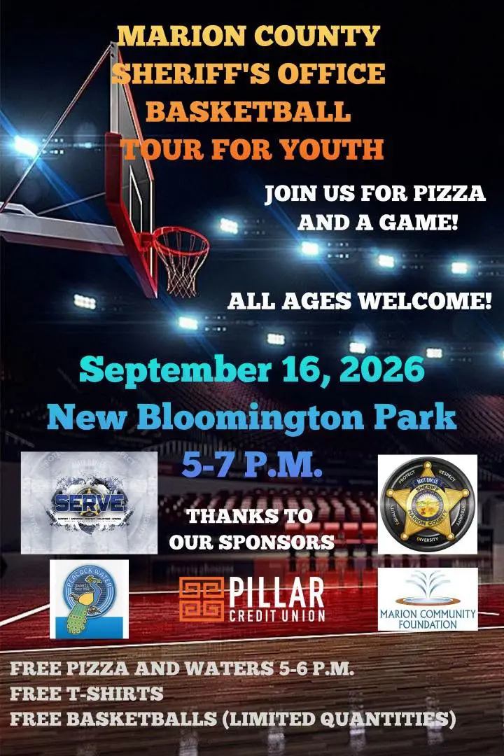 Marion County Sheriff’s Office Basketball Tour for Youth at New Bloomington Park