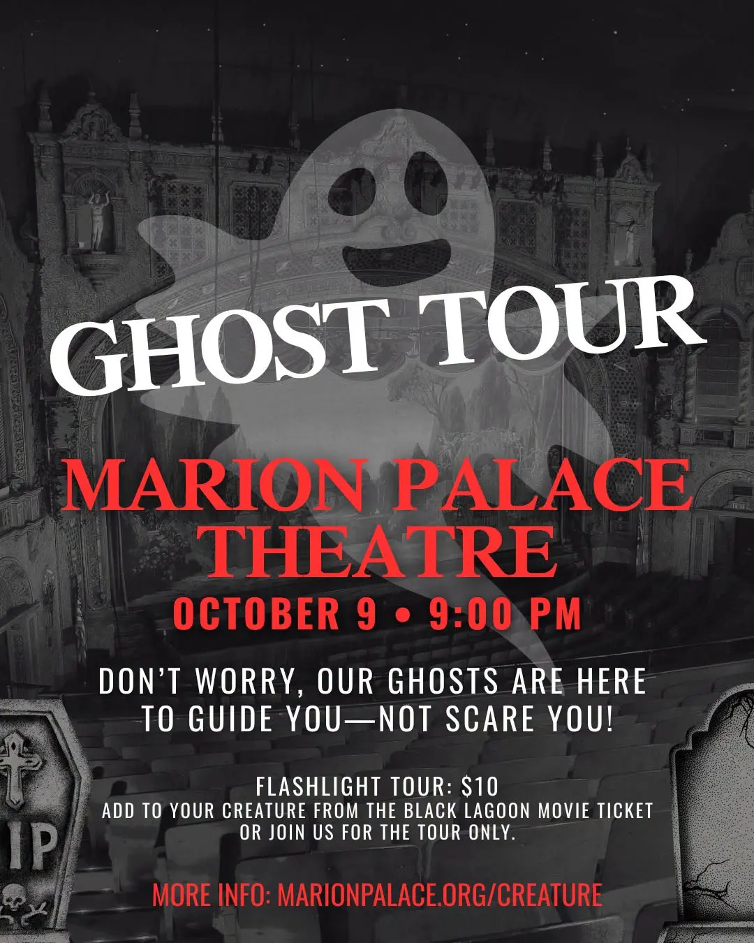 Flashlight Ghost Tour at the Marion Palace Theatre