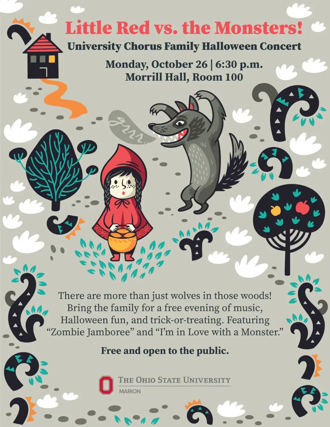 Little Red vs. the Monsters! Halloween Concert and Trick-or-Treating in Morrill Hall at The Ohio State University at Marion
