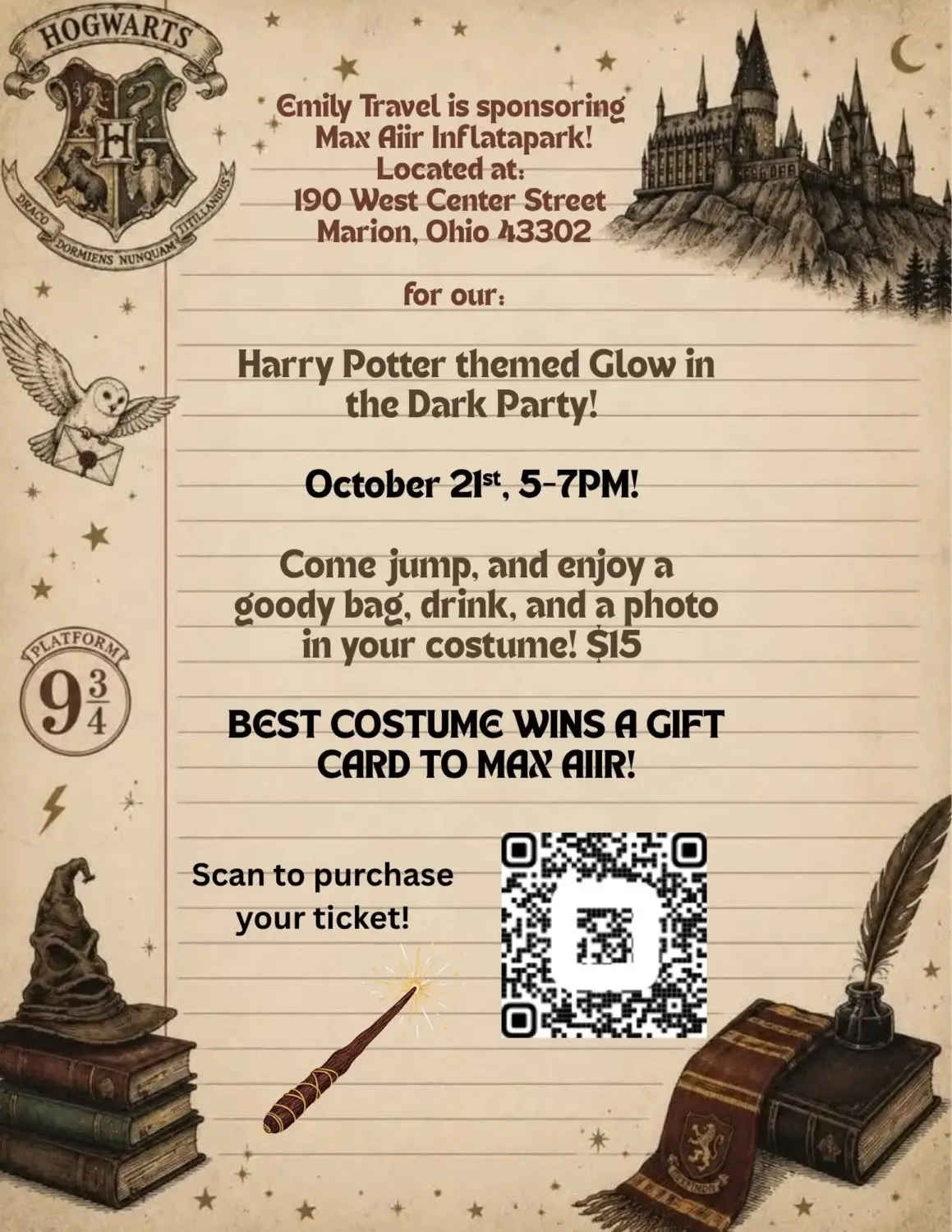Harry Potter Glow-in-the-Dark Party at MaxAiir Inflatapark