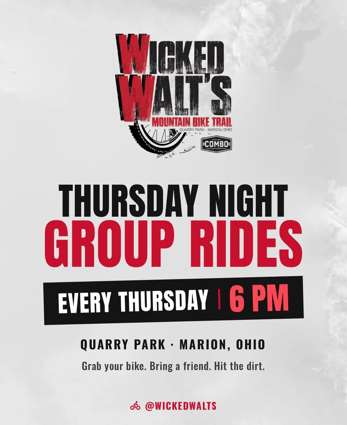 Thursday Night Group Rides at Wicked Walt's Mountain Bike Trail in Quarry Park