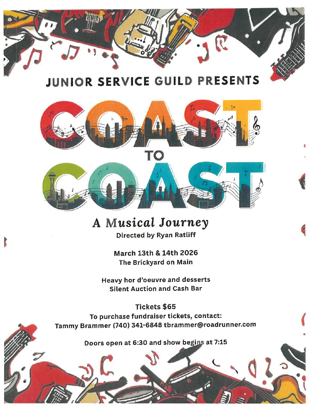 Junior Service Guild presents Coast to Coast: A Musical Journey at The Brickyard on Main