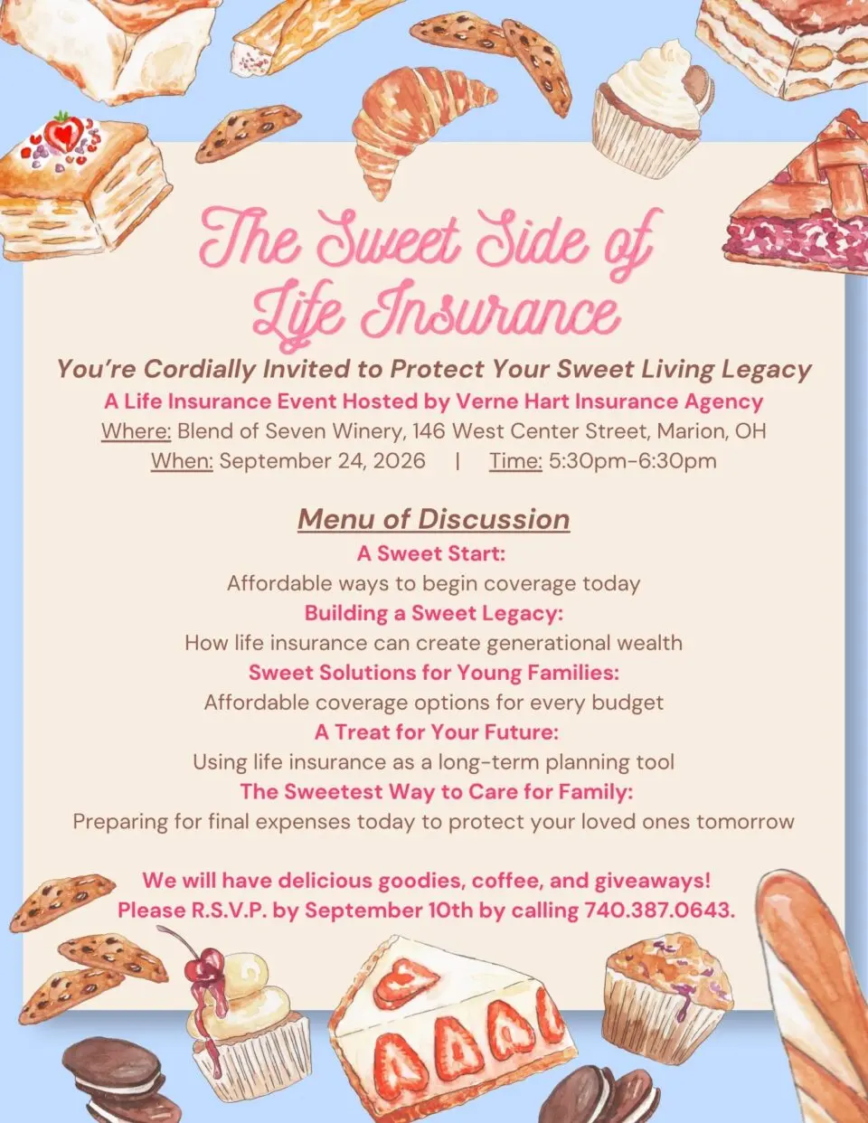 The Sweet Side of Life Insurance at Blend of Seven WInery